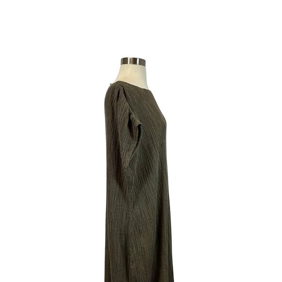 Isabella Bird Vintage Y2K Olive Green Crinkle Maxi 
Dress Women’s Size L - Picture 5 of 5
